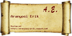 Aranyosi Erik névjegykártya