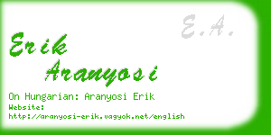 erik aranyosi business card